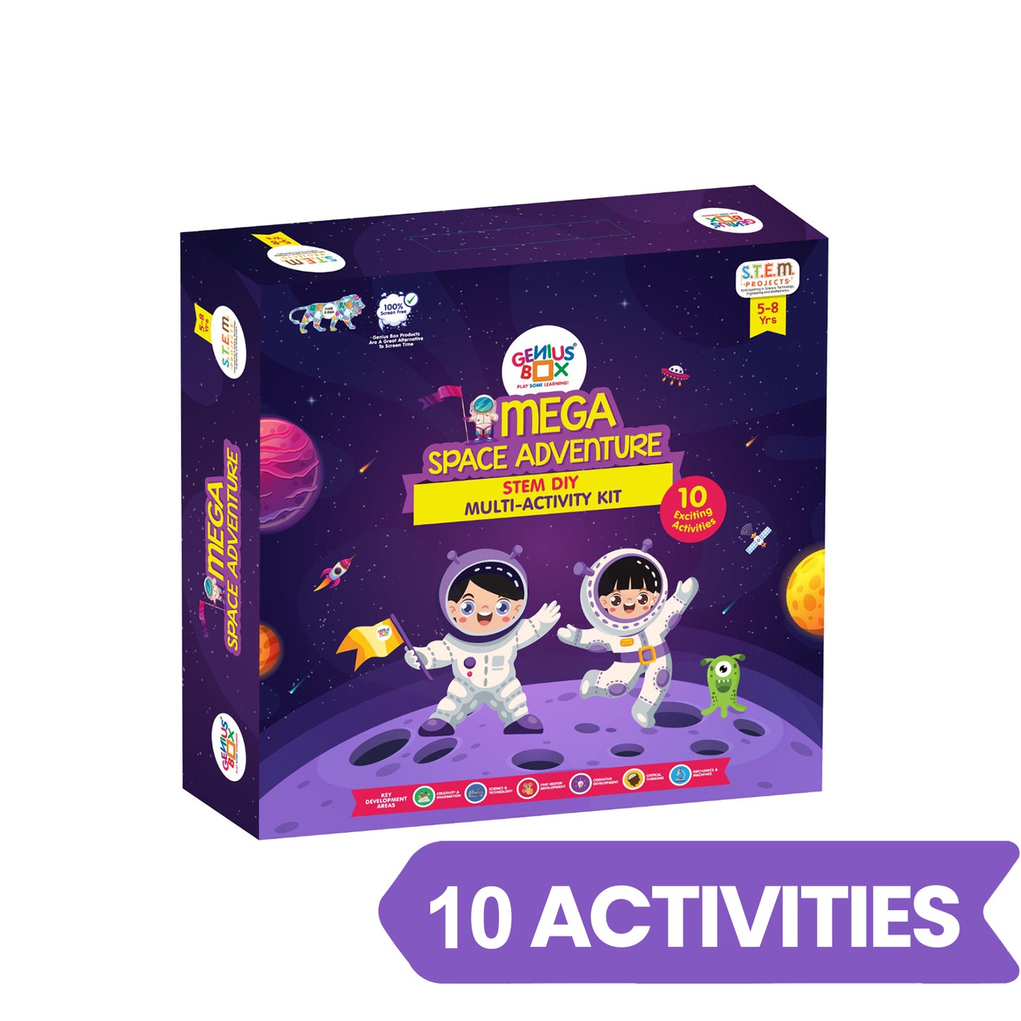 Genius Box Play some Learning Educational Toy for 5+ Year Age Super Mega Space Adventure STEM DIY Learning 10 Exciting Activity kit - Gifts4All