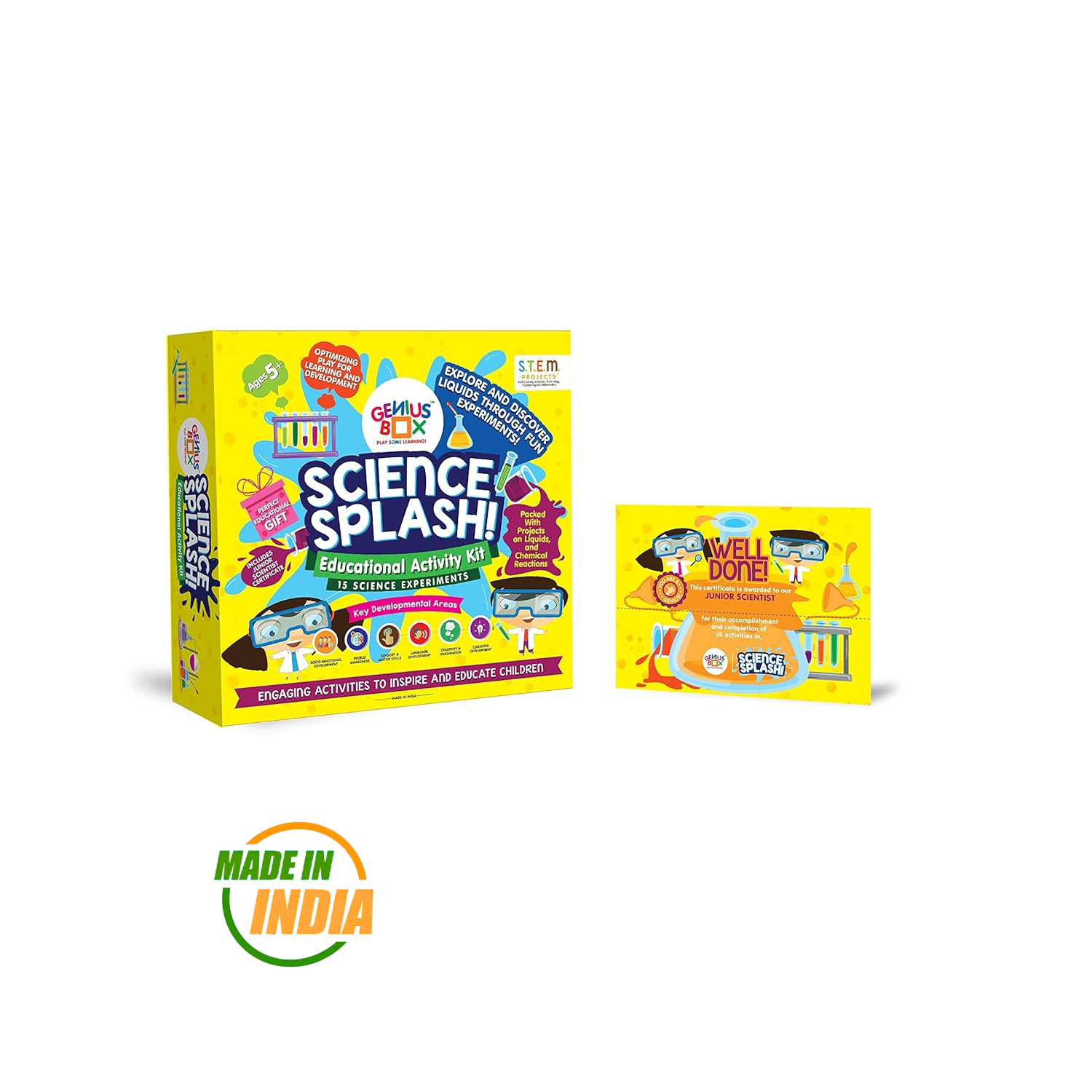 Genius Box - Play some Learning Kids Activity STEM Learning Educational Kit Science Splash for 5 Years and Above - Gifts4All