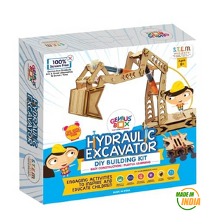 Genius Box Hydraulic Excavator DIY Science Kit for 8+ Year Age, STEM Toy, Learning Kit, Educational and Construction Kit - Gifts4All