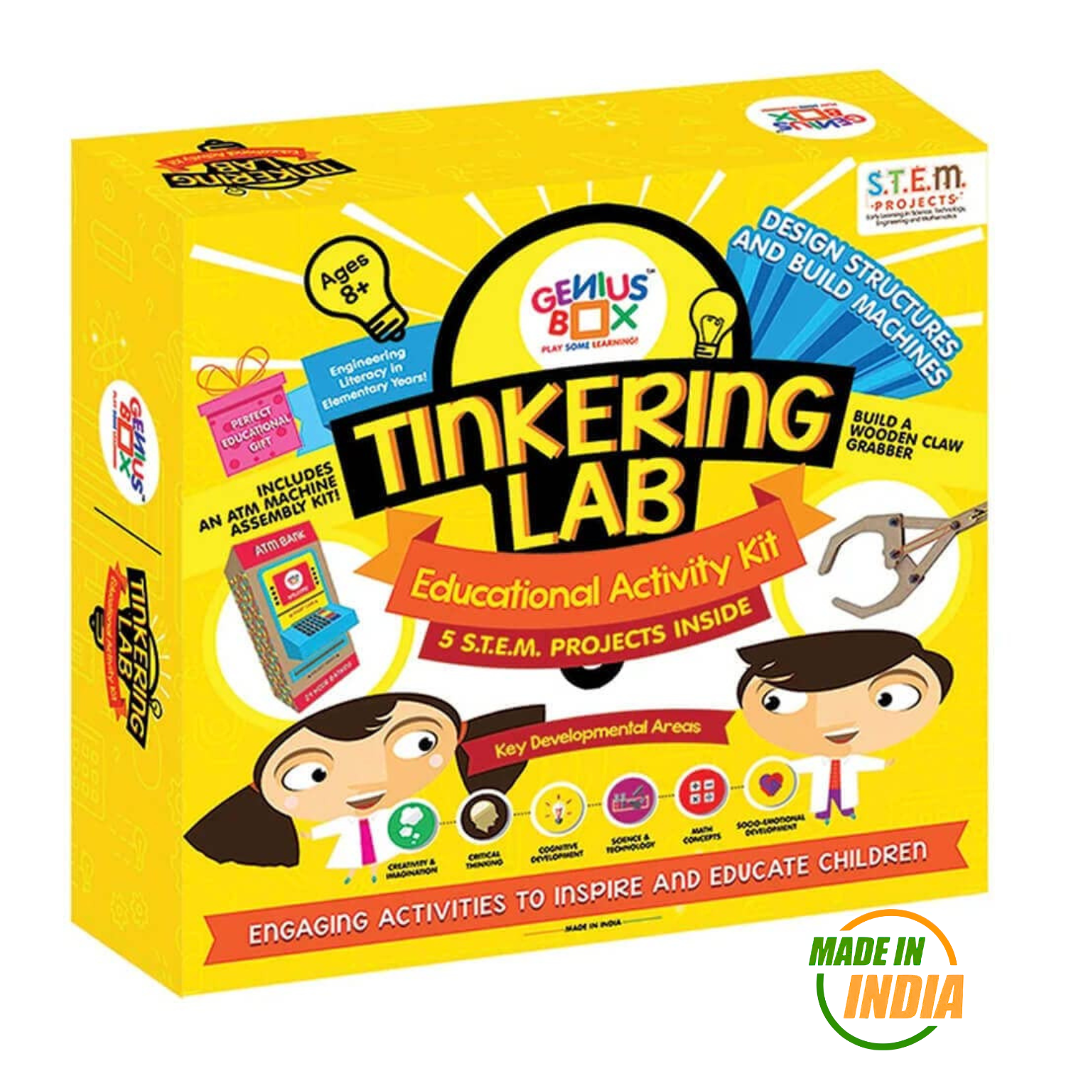 Genius Box - Play some Learning Educational Toy for 8+ Year Age: Tinkering Lab DIY, Activity Kit, Experiment, Learning Kit, Educational Kit, STEM Toy - Gifts4All