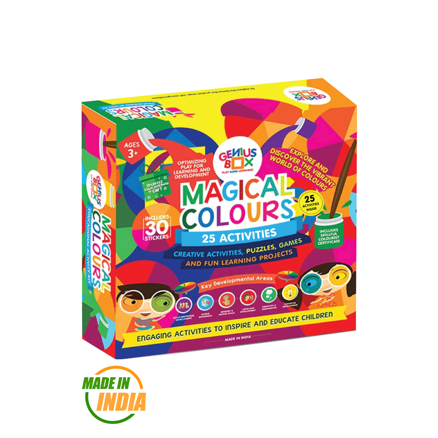 Genius Box - Play some Learning 24 in 1 Activity & Learning Kit for Children Age 3+ : Magical Colours Educational - Gifts4All