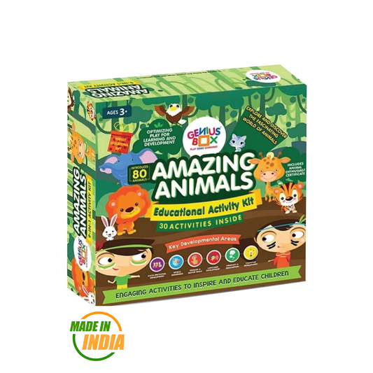 Genius Box - Play some Learning Activity Kit for 3+ Year age: Amazing Animals DIY, Educational Toy, Learning Kit, Educational Kit, STEM Toy 30 Activity Kit - Gifts4All