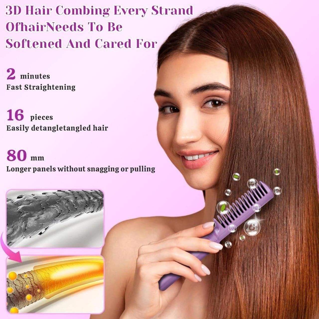 Meneflix Portable Mini Hair Straightener Cordless Rechargeable Mini Adjustable Hair Straightener Hot Comb - Gifts4All