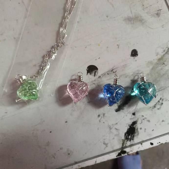 Fashion Metal Wrapped Love Heart Crystal Stone Pendant - Gifts4All