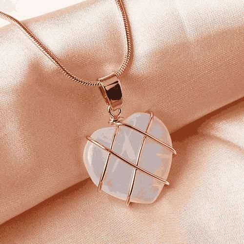 Fashion Metal Wrapped Love Heart Crystal Stone Pendant - Gifts4All