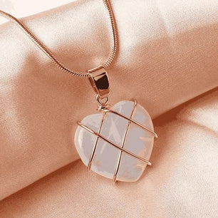 Fashion Metal Wrapped Love Heart Crystal Stone Pendant - Gifts4All