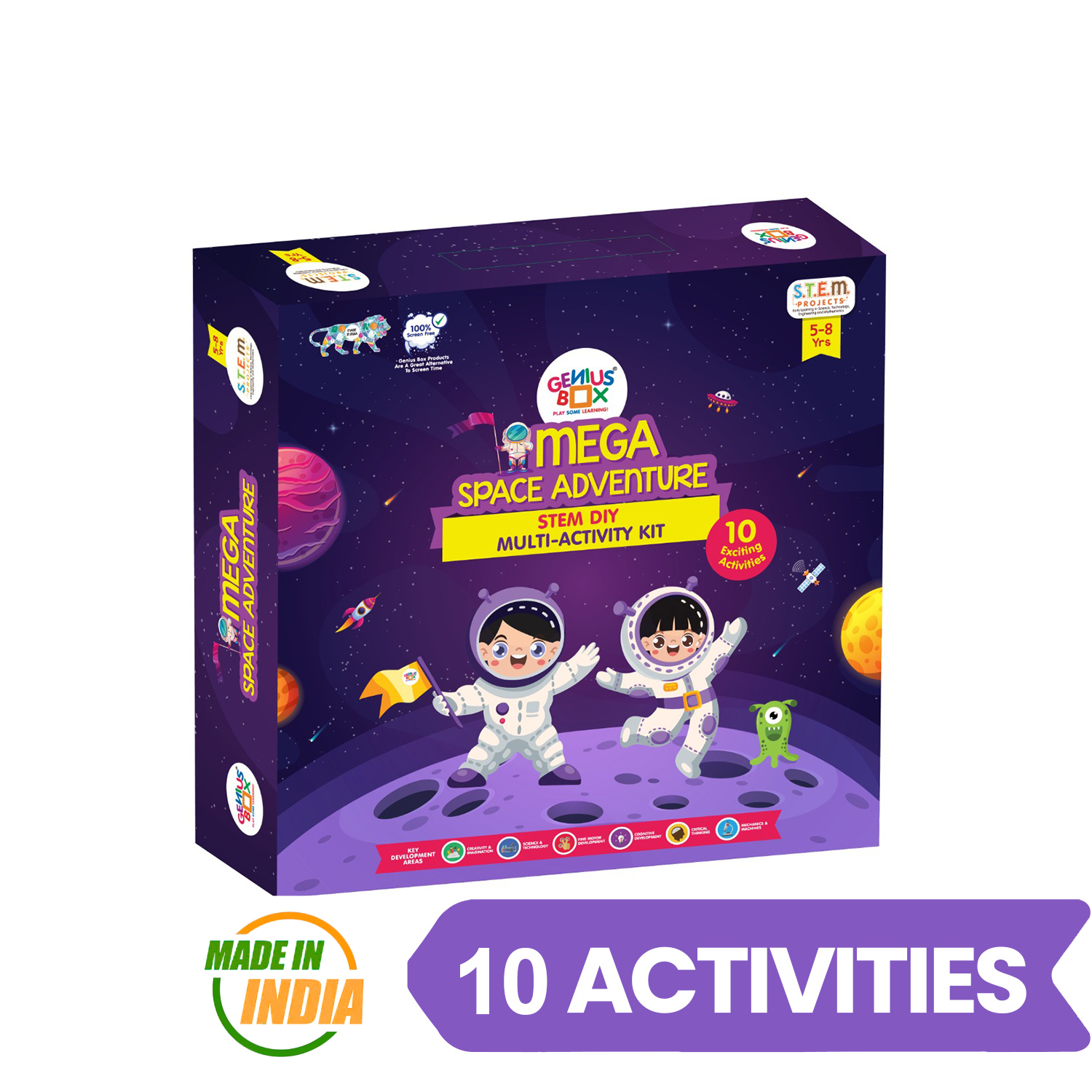 Genius Box  Play some Learning Educational Toy  for 5+ Year Age Super Mega Space Adventure STEM DIY Learning 10 Exciting Activity kit - Gifts4All