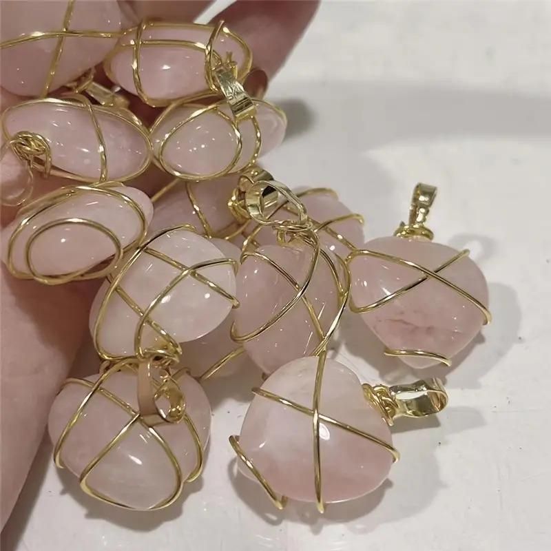 Fashion Metal Wrapped Love Heart Crystal Stone Pendant - Gifts4All