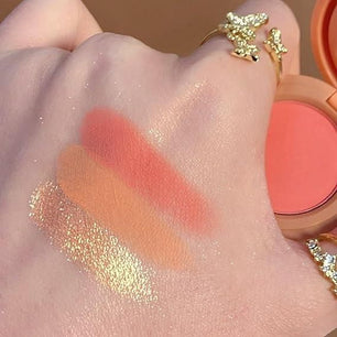 3 in1 Face Blusher + Highlighter with Mini Compact Travel Friendly Palette - Gifts4All