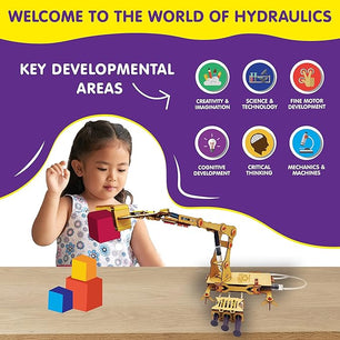 Genius Box Hydraulic Crane Fun Toy DIY Science Kit for Kids 8years and Up, STEM Toy, Learning Kit, Educational and Construction Based Activity Game - Gifts4All