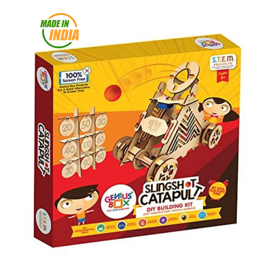 Genius Box - Play some learning Slingshot Catapult DIY Science Kit for 8 Years and Up, STEM Toy, Learning Kit, Educational and Construction Based Activity Toy - Gifts4All