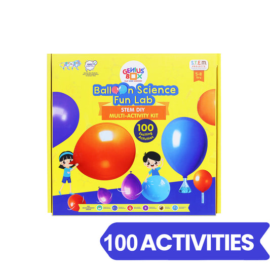 Genius Box  Play some Learning Educational Toy  for 5+ Year Age Baloon Science Fun Lab Kit STEM DIY Learning 100 Multi Activity kit - Gifts4All