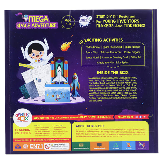 Genius Box  Play some Learning Educational Toy  for 5+ Year Age Super Mega Space Adventure STEM DIY Learning 10 Exciting Activity kit - Gifts4All