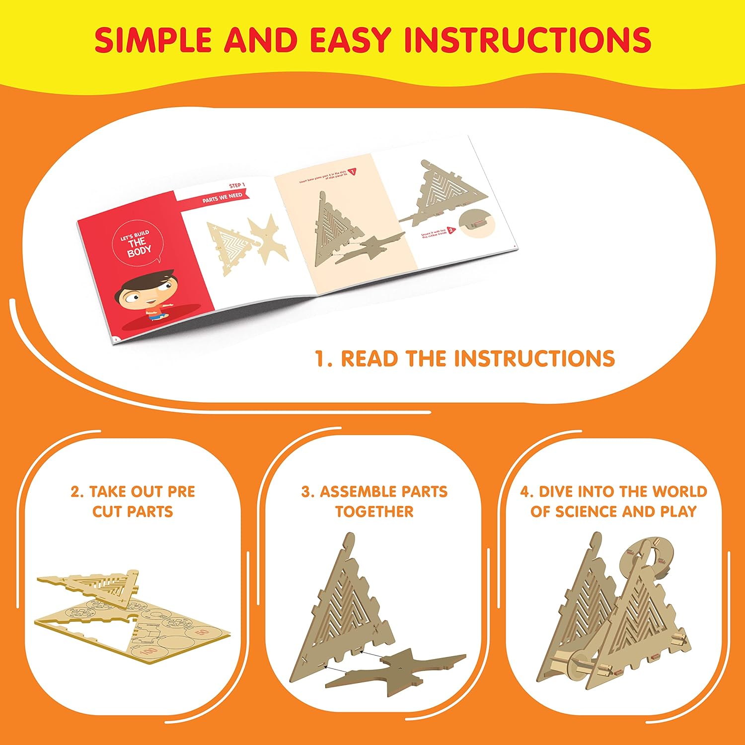 Genius Box - Play some learning Slingshot Catapult DIY Science Kit for 8 Years and Up, STEM Toy, Learning Kit, Educational and Construction Based Activity Toy - Gifts4All