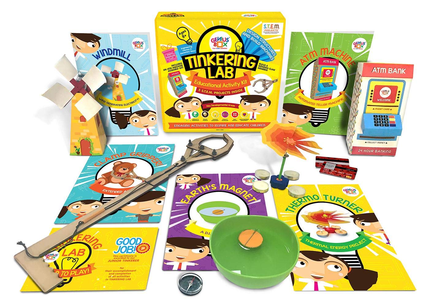 Genius Box - Play some Learning Educational Toy for 8+ Year Age: Tinkering Lab DIY, Activity Kit, Experiment, Learning Kit, Educational Kit, STEM Toy - Gifts4All
