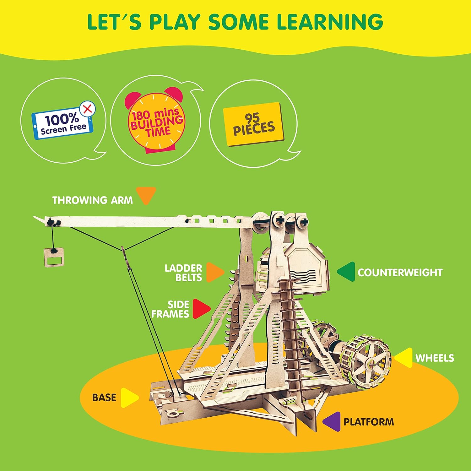 Genius Box Trebuchet Shooter DIY STEM Educational Toy and Construction Based Activity Game kit for Kids 8 to 14, Best Science Project kit Gift for Boys & Girls. - Gifts4All