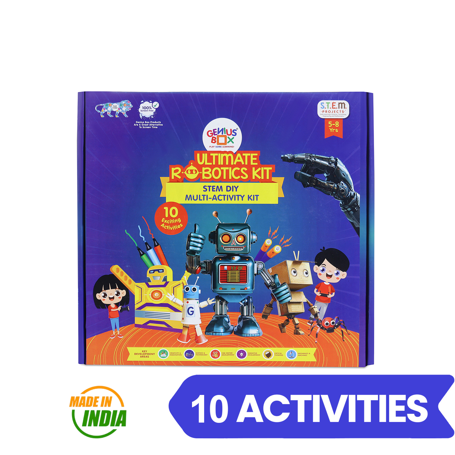 Genius Box  Play some Learning Educational Toy  for 5+ Year Age Ultimate Robotics Kit STEM DIY Learning 10 Multi Activity kit - Gifts4All